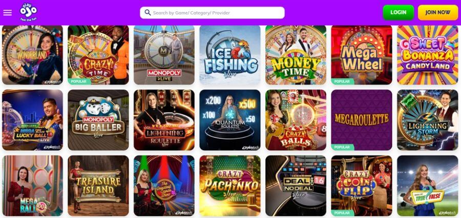 Oplev Underholdning og Belønninger hos Play OJO Casino DK